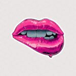 استیکر لپ تاپ لب صورتی براق و جذاب