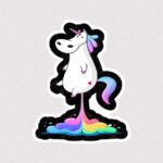 استیکر یونیکورن گوز رنگین کمانی