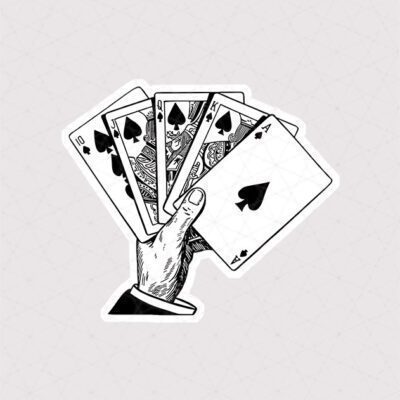استیکر لپتاپ دسته کارت بازی