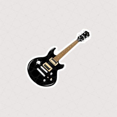 استیکر گیتار الکتریک سیاه