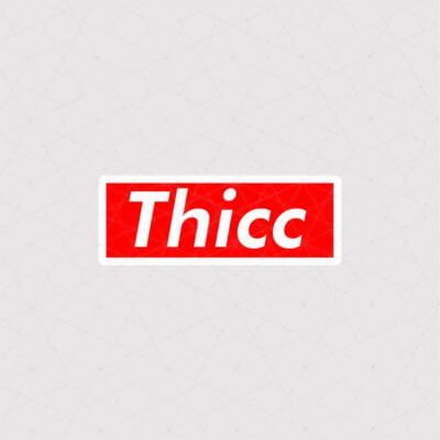 استیکر متن Thicc قرمز