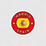 استیکر madrid به رنگ قرمز طرح دایره ای