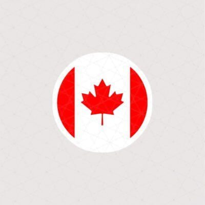 استیکر دایره ای پرچم کانادا