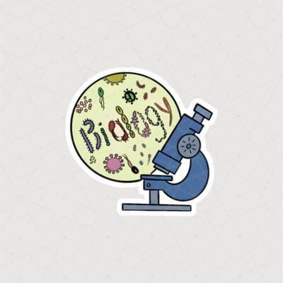 استیکر میکروسکوپ طرح بیولوژی