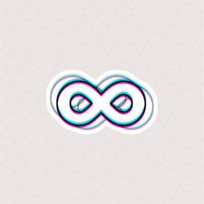 استیکر بینهایت طرح سهبعدی گلیچ