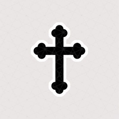 استیکر ساده صلیب سیاه و سفید