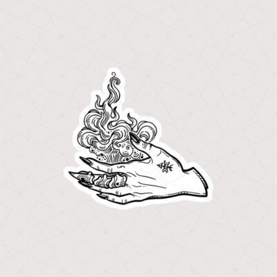 استیکر دست جادوگر طرح سیاه سفید