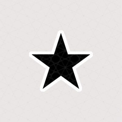 استیکر ستاره پنج پر مشکی