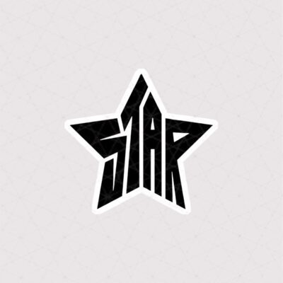 استیکر ستاره مشکی طرح Star