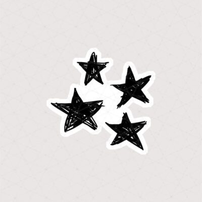 استیکر نقاشی 4 ستاره مشکی