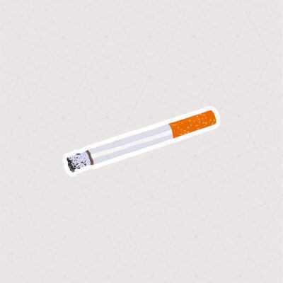استیکر سیگار در حال سوختن طرح گرافیکی ، را میتوانید در سایز های مختلف و 3 مدل کاغذی - پارچه ای و ژله ای از پچول خریداری کنید