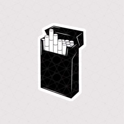 استیکر پاکت سیگار سیاه طرح گرافیکی