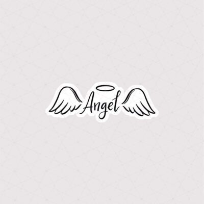 استیکر بال های فرشته همراه با متن Angel
