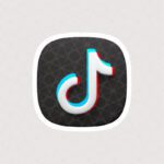 استیکر لوگو تیک تاک طرح مربع با گوشه های گرد