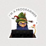 استیکر برنامه نویس ایرانی همراه با متن IM A PROGRAMMER