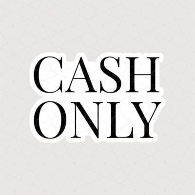 استیکر متن Cash Only