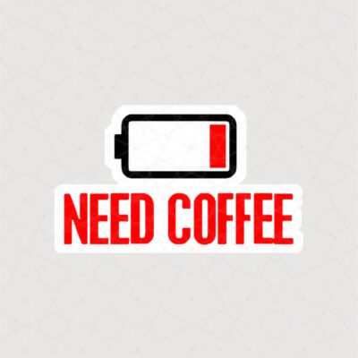 استیکر need coffee طرح باطری