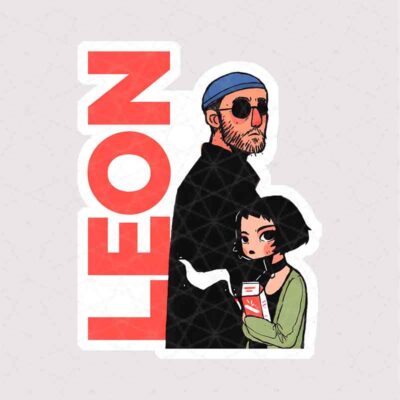 استیکر ماتیلدا و لئون همراه با متن Leon از فیلم لئون حرفه‌ای