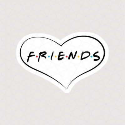 استیکر Friends طرح قلب سفید