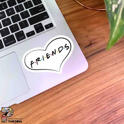 استیکر Friends طرح قلب سفید