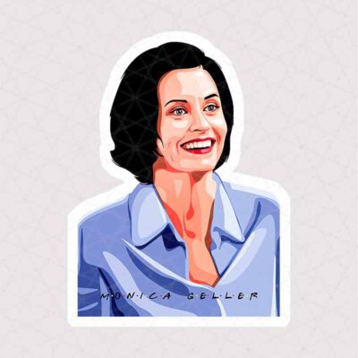 استیکر چهره Monica Geller در حال خندیدن