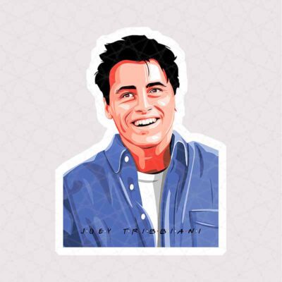 استیکر Joey Tribbiani در حال خندیدن