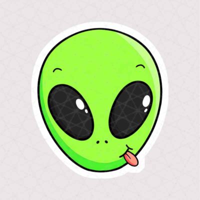 استیکر Alien در حال زبان درازی