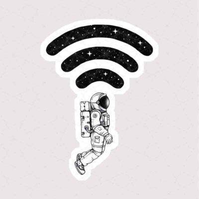 استیکر فضانورد طرح Wi-Fi