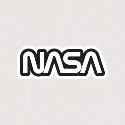 استیکر لوگو متن Nasa با فونت جذاب