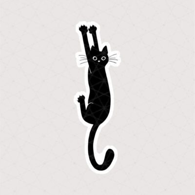 استیکر گربه سیاه آویزون
