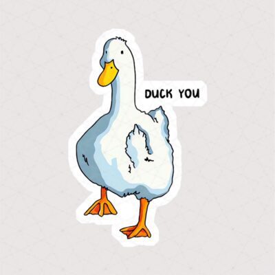 استیکر اردک کارتونی طرح Duck You