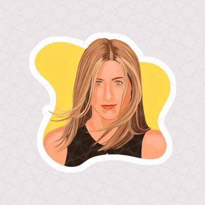 استیکر Rachel Green با پس زمینه زرد