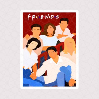 استیکر اعضای Friends - طرح مستطیل به شکل گرافیکی