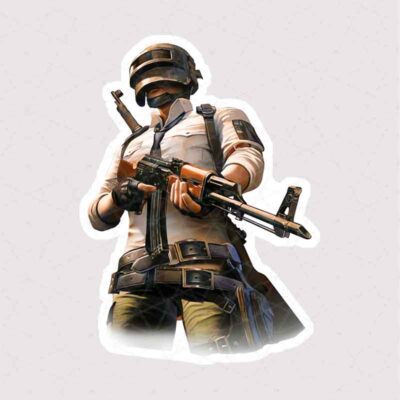 استیکر شخصیت PUBG همراه با کلاشینکف