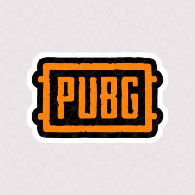 استیکر لوگو PUBG به رنگ نارنجی