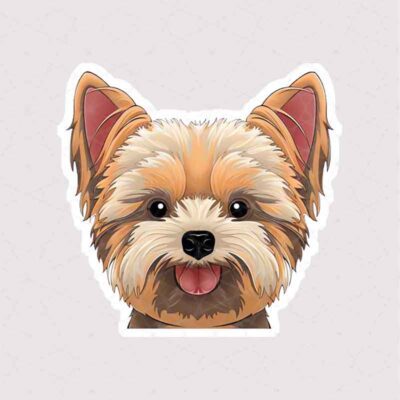 استیکر چهره سگ نژاد Yorkie به شکل گرافیکی