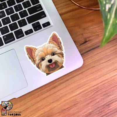 استیکر چهره سگ نژاد Yorkie به شکل گرافیکی