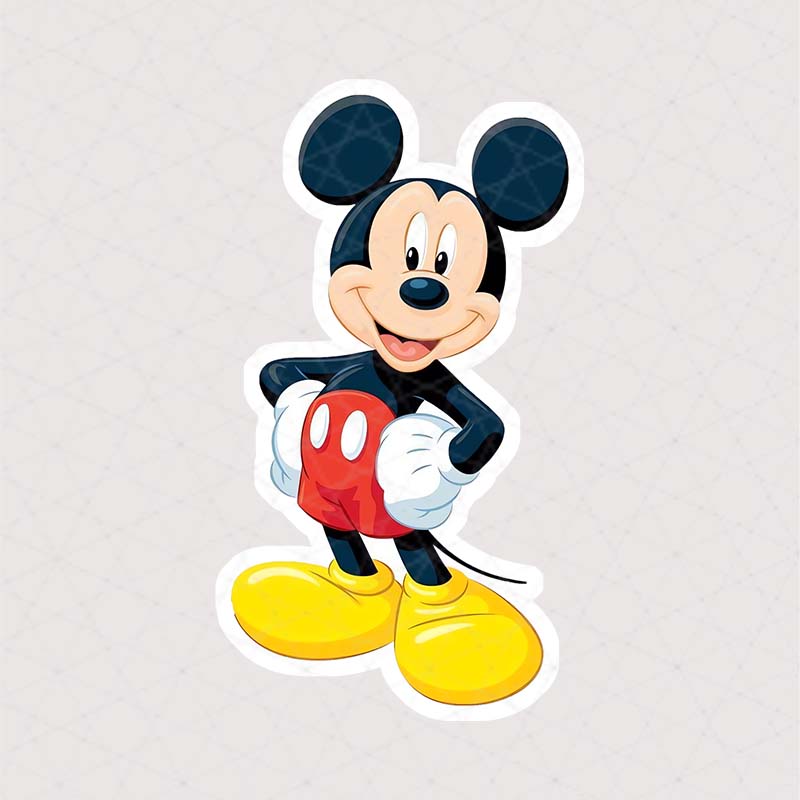 5408 Asli Sticker Mickey Mouse استیکر میکی موس نمادین دستبهکمر با شلوارک قرمز و کفش زرد