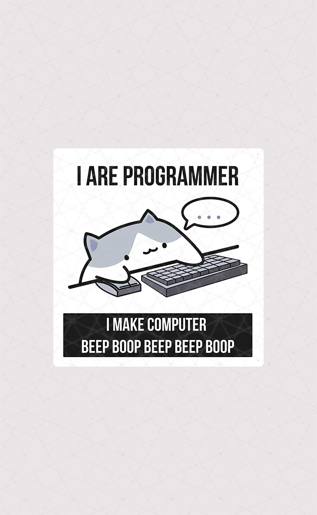 استیکر گربه برنامه نویس