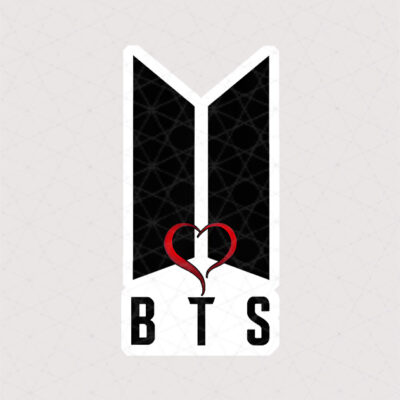 استیکر لوگو BTS همراه با قلب