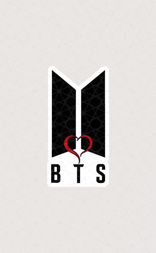 استیکر لوگو BTS همراه با قلب
