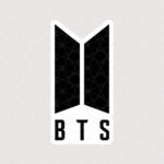 استیکر لوگو سیاه BTS