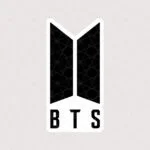 استیکر لوگو سیاه BTS