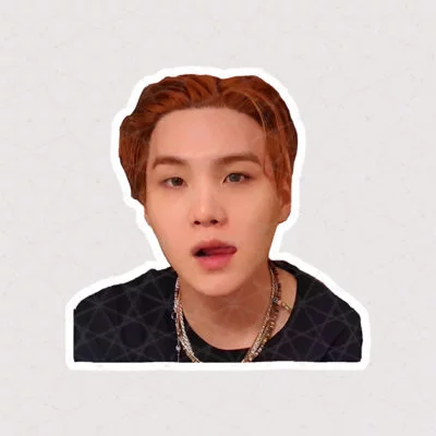 استیکر چهره جیمین با موهای نارنجی