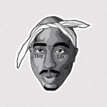 استیکر سیاه سفید توپاک