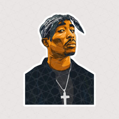 استیکر Tupac طرح صلیب