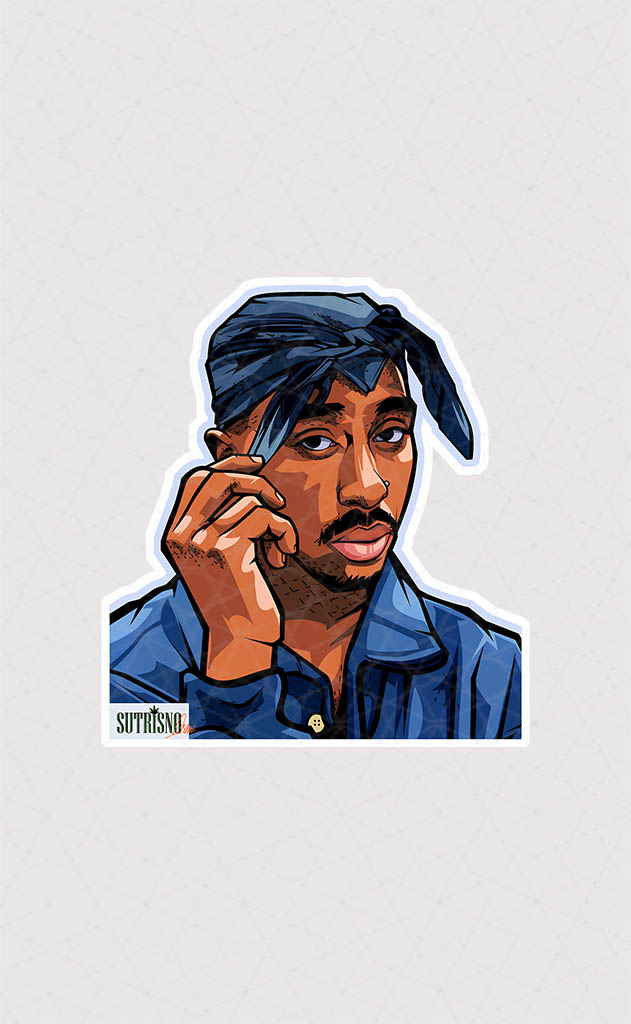 استیکر Tupac با لباس آبی