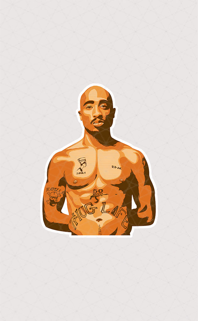 استیکر بدن Tupac
