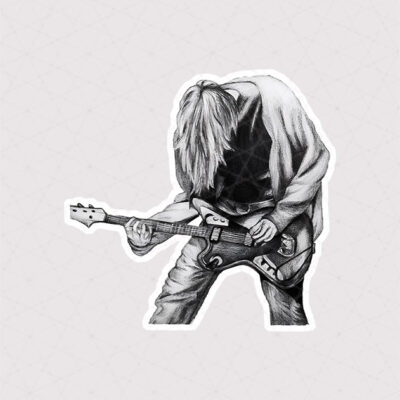 استیکر گیتاریست طرح نقاشی
