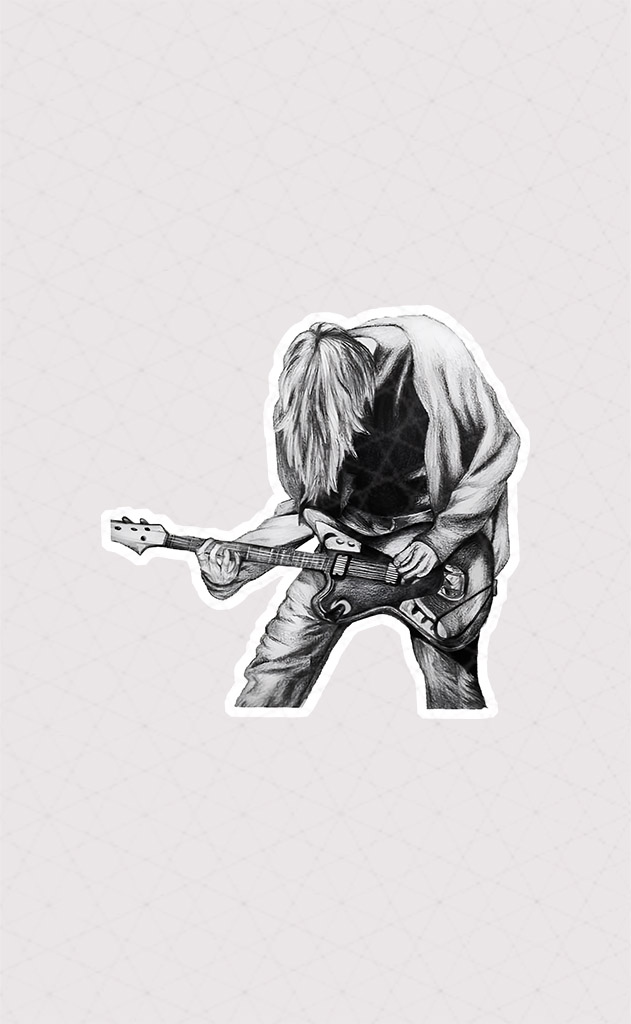 استیکر گیتاریست طرح نقاشی